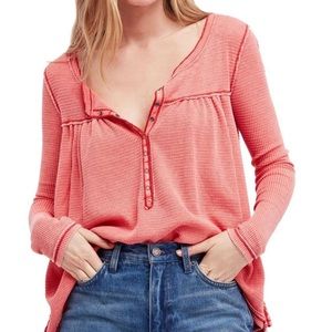 🌸NWOT Free People Thermal Henley Knit XS